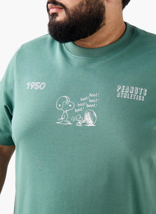 Maxim Men Regular Fit Crew Neck Short Sleeves Peanuts Print T-shirt - Image 4